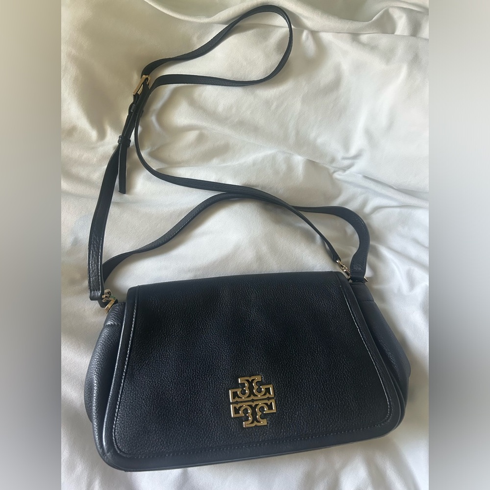 Tory Burch Black Crossbody Bag with Gold Logo